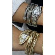 Ikili Kadın Gümüş ve Gold Yılan Model Saat