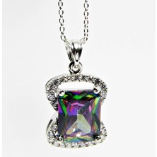 Lilah Gümüş Tr Gümüş Baget Mistik Topaz Taşlı Kadın Kolye