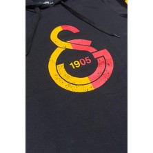 Galatasaray Orijinal Lisanslı Logo Siyah Kapüşonlu Sweat