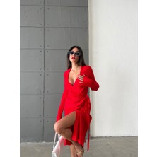 Kuruvaze Kapamalı Şık Elbise