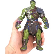 Elifeshop Yenilmezler Yeşil Dev Gladyatör Hulk Ragnarok Zırhlı & Savaş Aksesuarlı Eklemli Figür Oyuncak Seti