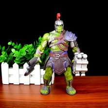 Elifeshop Yenilmezler Yeşil Dev Gladyatör Hulk Ragnarok Zırhlı & Savaş Aksesuarlı Eklemli Figür Oyuncak Seti