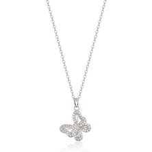 Ressia Kelebek Model Zirkon Taşlı Ayarlanabilir Çelik Kolye