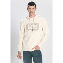 Lee Regular Fit Normal Kesim Kapüşonlu Ekru Sweatshirt
