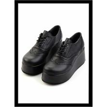 Bambi Siyah   Kadın Oxford Ayakkabı K01154180409