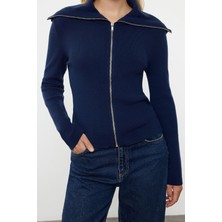 FRM Kadın Moda Şık Regular Devrik Yaka Slim Premium Iplik Basic Triko Hırka