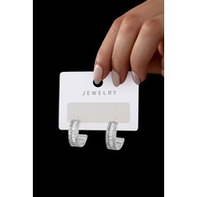 Ressia Kadın Baget Taşlı Çelik Küpe