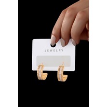 Ressia Kadın Baget Taşlı Çelik Küpe