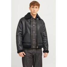 Jack & Jones Jorcole Aviator Jacket Erkek Kürklü Deri Ceket