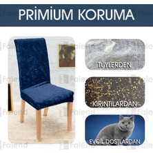 riselerhome Likralı Kadife Sandalye Örtüsü Sandalye Kılıfı Tekli