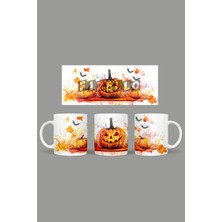 Fizello Cadılar Bayramı - Halloween Temalı Kupa Hediyelik Sunumluk Çeyizlik Kahve Fincanı