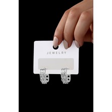 Ressia Baget Taşlı Özel Model Çelik Küpe