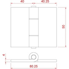 ildem Yaprak Menteşe 5 cm