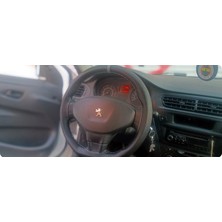 Hasbay Dikişli Deri Direksiyon Kılıfı Damarlı Deri Gri Yüzük Gri Dikiş Peugeot 301 Için