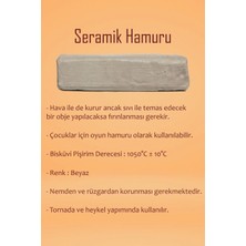 Beyaz Seramik Hamuru 6 kg Ebeşuar Seti Kil Seti Seramik Çamuru Seti Ahşap Merdane Çamur Kesme Teli