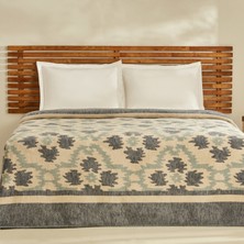 Karaca Home Damask Çift Kişilik Pamuklu Battaniye Lacivert
