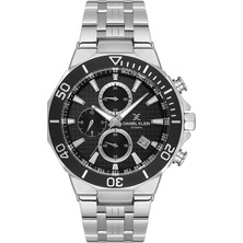 Daniel Klein DKE.1.13840.1 Siyah Gümüş Chronograph Takvimli Çelik Kordonlu Erkek Kol Saati