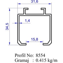 Viva 60KG Kapı Sürgü Mekanizması 200 Cm Alüminyum Ray (1Takım)