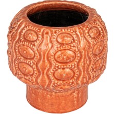 Kabartmalı Terracotta Saksı