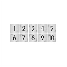 Özarslan Dizayn Metal Kapı Masa Dolap Numarası Levha 5 x 5 cm Gümüş Renk 10 Adet (1…10)
