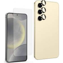 Apsuwa Samsung Galaxy S24 Ekran Koruyucu + Kamera Lens Koruyucu Gold