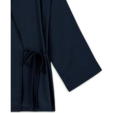 Bağlamalı Tencel Kimono Lacivert