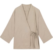 Bağlamalı Tencel Kimono Camel