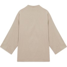 Bağlamalı Tencel Kimono Camel