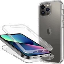 Teknomoda Apple iPhone 14 Pro Max Kılıf 360 Şeffaf Ön Arka Korumalı Şeffaf Silikon