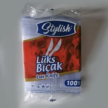 Stylish 100'LÜ Lüks Sert Plastik, Desenli Kullan At Bıçak - Kristal