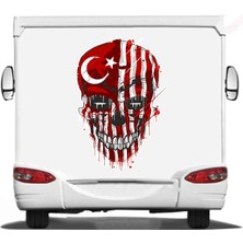 Türk Bayraklı Kurukafa Sticker 00558