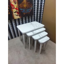 Sandıkçı Hacı Hafız 4 Lü Ahşap Mdf Zigon Sehpa ,mdf Dörtlü Ahşap Servis Sehpası ,salon Sehpası ,modern Sehpa