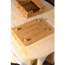 Meturas Mutfak Bambu Misket Ayaklı Kesme Sunum Tahtası Ahşap 27*18*3 cm