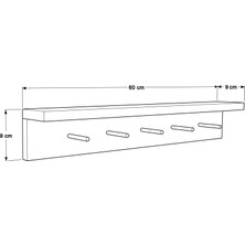 L'occi Concept Cubby Ahşap Dekoratif Askılı Raf Bebek Çocuk Odası Raf 60 cm