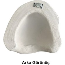 Fiberglass Duvar Apliği E14 Duylu  - 30X35 Cm, Traverten Görünümlü Beton Grisi