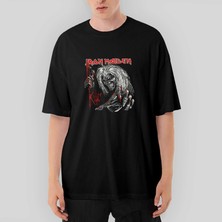 Crows Gate Iron Maiden Scary Zombie Oversize Siyah Tişört