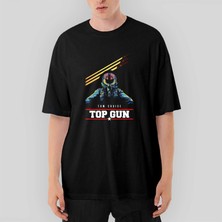 Crows Gate Top Gun Tom Cruise Oversize Siyah Tişört