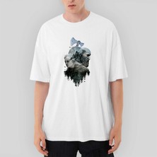 Crows Gate God Of War Ragnarok Atreus Kratos Siluet Oversize Beyaz Tişört