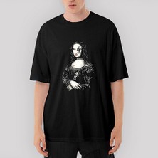 Crows Gate Mona Lisa Oversize Siyah Tişört