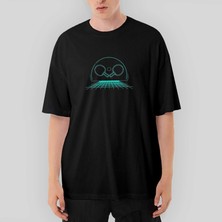 Crows Gate Ping Pong Cool Retro Oversize Siyah Tişört