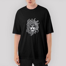 Crows Gate Medusa Oversize Siyah Tişört