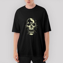 Crows Gate Skull Kuru Kafa Çığlık Oversize Siyah Tişört