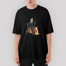 Crows Gate Ghost Rider The Laugh Of The Dead Oversize Siyah Tişört