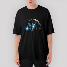 Crows Gate Iron Man Laser Oversize Siyah Tişört