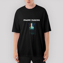 Crows Gate Imagine Dragons Concert Oversize Siyah Tişört