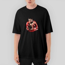 Crows Gate Muhammed Ali Red Oversize Siyah Tişört