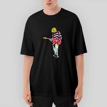 Crows Gate Nirvana Kurt Cobain Siluet Oversize Siyah Tişört