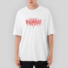 Crows Gate Katatonia Logo Red Oversize Beyaz Tişört