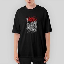 Crows Gate Cattle Decapitation Design Classic Oversize Siyah Tişört