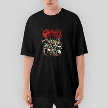 Crows Gate Obituary Skull Stairs Oversize Siyah Tişört